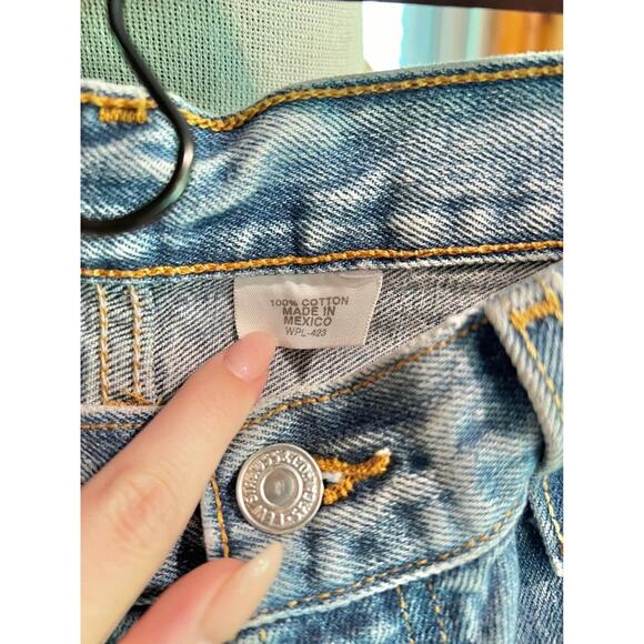 Vintage Custom Upcycled Rhinestone and Pearl Studded Jean Shorts Style 501 - Picture 6 of 6